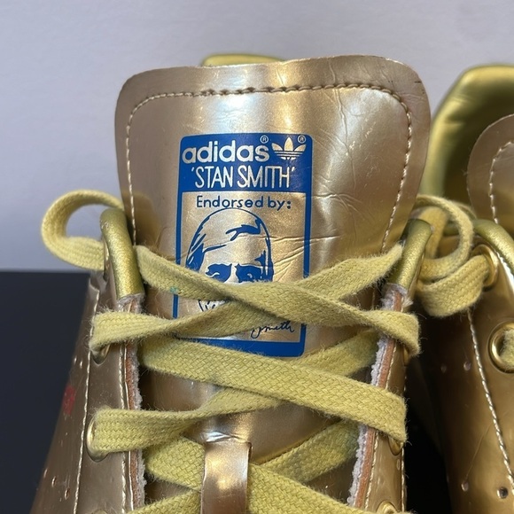 Adidas Originals Stan Smith Legacy Sneaker Gold Metallic kids women’s size US4 - Picture 8 of 12